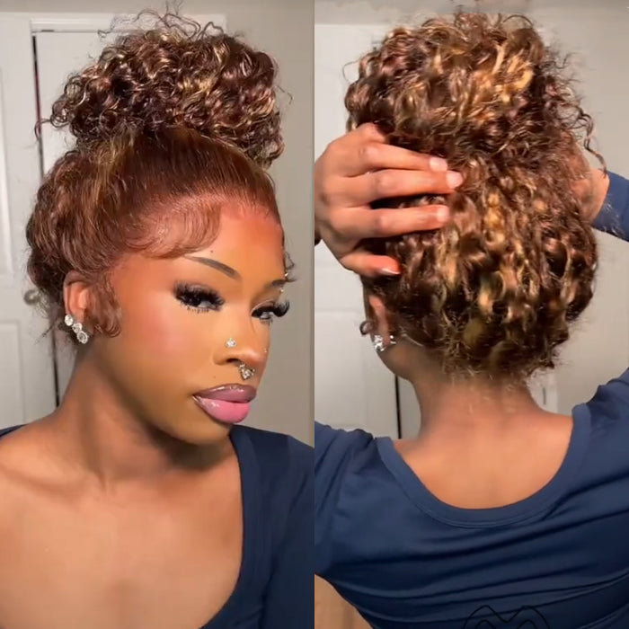 Flash Sale Upgraded Hidden Strap Snug Fit 360 Lace Frontal Wigs Affordable Highlight Water Wave Deep Wave Human Hair Wig 220%