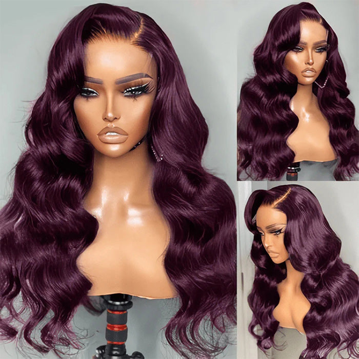 black cherry body wave lace front wig