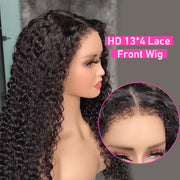 Type 4C Edges Hairline Wig Deep Curly Hair Invisible HD Lace Front Human Hair Wigs With Curly Edges