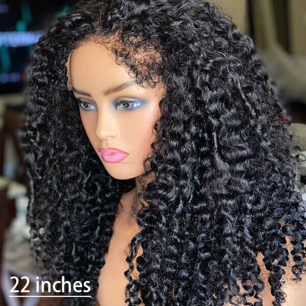 Flash Sale Curly Edges Glueless 13x4 Lace Front Curly Human Hair Wigs 180% Density
