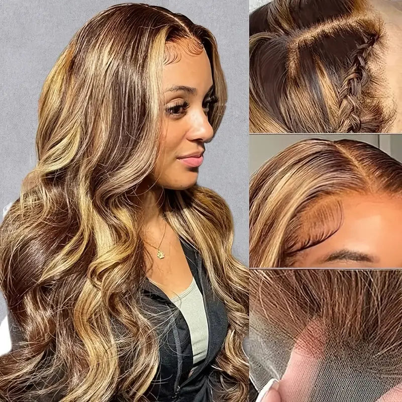 Fall 3/4 hair extension cap wig in honey blonde with highlights Amazon.com : Sunelk Honey Blonde Ombre Lace Front Wig Human  main image 3