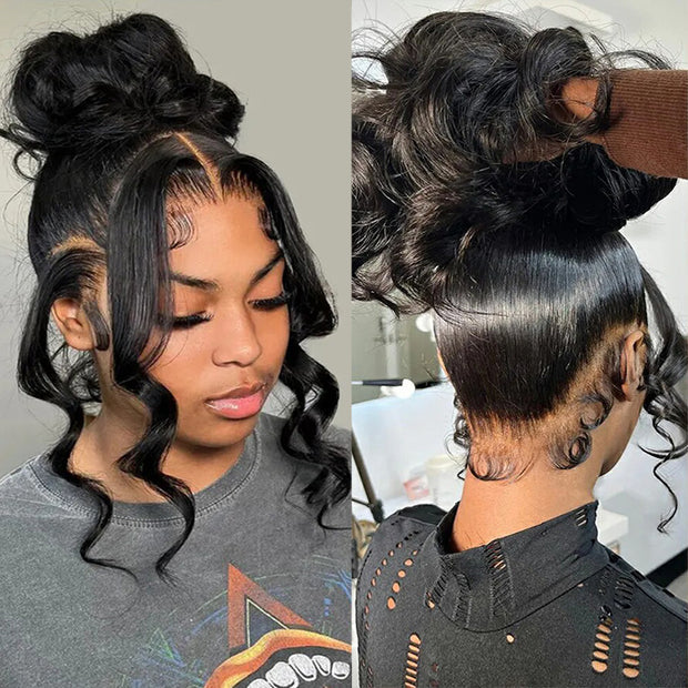 $100 OFF|Blonde Highlight 360 Transparent HD Lace Front Body Wave Natural Black Human Hair Wigs