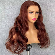 (FLASH SALE) 22"=$129 Wear Go 8x5 HD Lace Reddish Brown Body Wave Wig