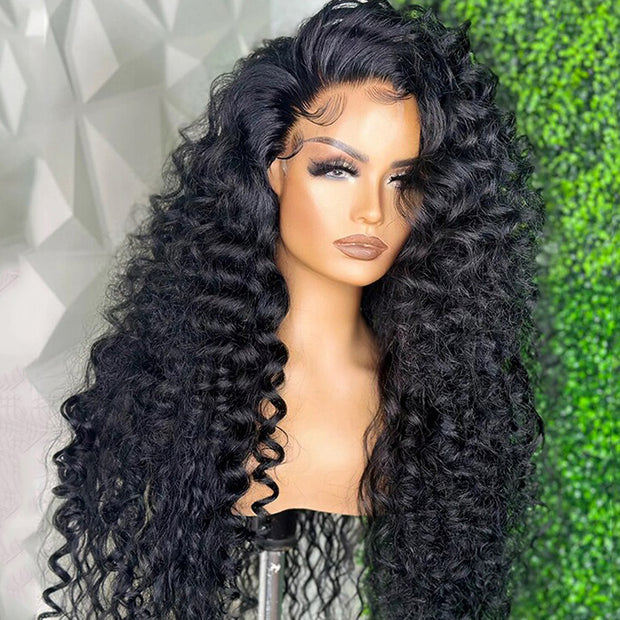 Deep Wave HD Transparent Lace Front Wigs Human Hair Pre Plucked Glueless Lace Wigs