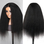 8x5 Pre-Cut HD Lace Wig Wear & Go Kinky Straight Human Hair Wig with Pre Plucked Beginner Wig