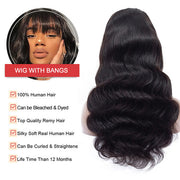 Clearance Sale| Glueless HD Lace Human Hair Wigs With Bangs Affordable Body Wave And Straight Hair Wigs