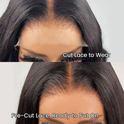 Upgrade 7X5 Pre-Cut Lace Wig Wear & Go 13X4 Straight Lace Front Human Hair Wig with Breathable Cap Beginner Friendly