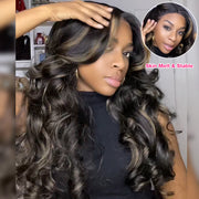 Pre All Everthing | Highlights 3D Body Wave Tiny Knots Pre Bleached Wear Go Upgraded 13X6 HD Lace Glueless Wig