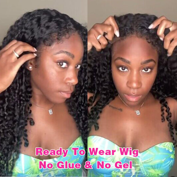 Glueless 4C Edge Hairline Kinky Curly Pre Cut Lace Wig 8x5/13x4 Curly Hair HD Lace Curly Edges Wig