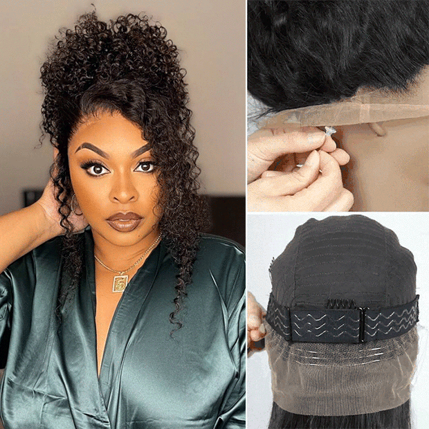 22=$169 Upgrade Glueless 360 Lace Frontal Wigs With Hidden Strap Ready & Go Water Wave Affordable Human Hair Wigs 220% Density