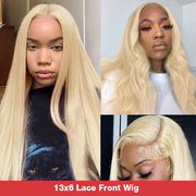 Colored 613 Blonde 13x6 HD Lace Front Human Hair Wigs Pre Plucked Straight Human Hair