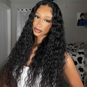 Bye-Bye Knots  8x5 Pre Cut HD Lace Glueless Wig Water Wave Human Hair Wigs With Pre Bleached Knots