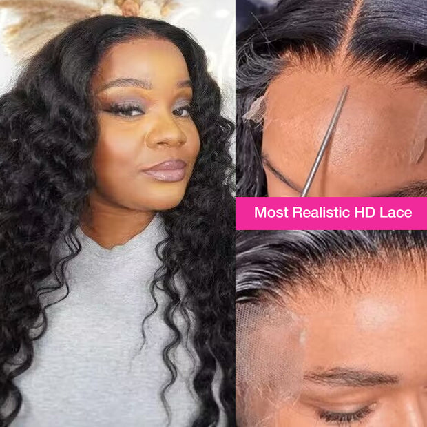 Pre Plucked HD Lace Wig Loose Deep Wave Lace Front Wig Human Hair Natural and Realistic Invisible Lace Wig
