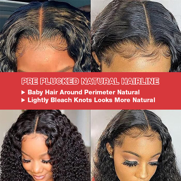 Realistic HD Lace Wigs Deep Wave Human Hair 13x6 Lace Front Wigs With Baby Hair