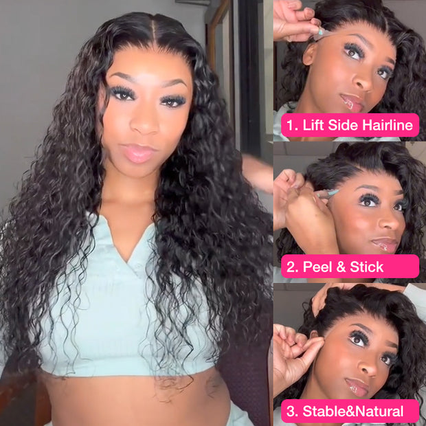 Pre All Everything Glueless Wig 8x5 Pre Cut HD Lace Deep Wave Human Hair Wigs With Pre Bleached Knots