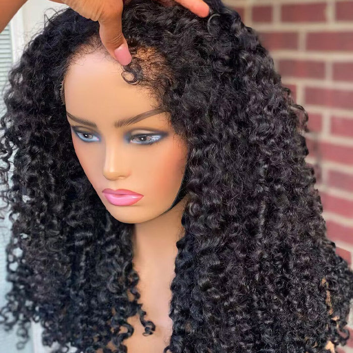 Glueless 4C Edge Hairline Kinky Curly Pre Cut Lace Wig 8x5/13x6 Curly Hair HD Lace Curly Edges Wig