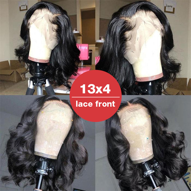 Flash Sale-14 Inch Short Body Wave Bob 13x4 HD Lace Front Wigs 180% Density Human Hair Bob Wigs For Women