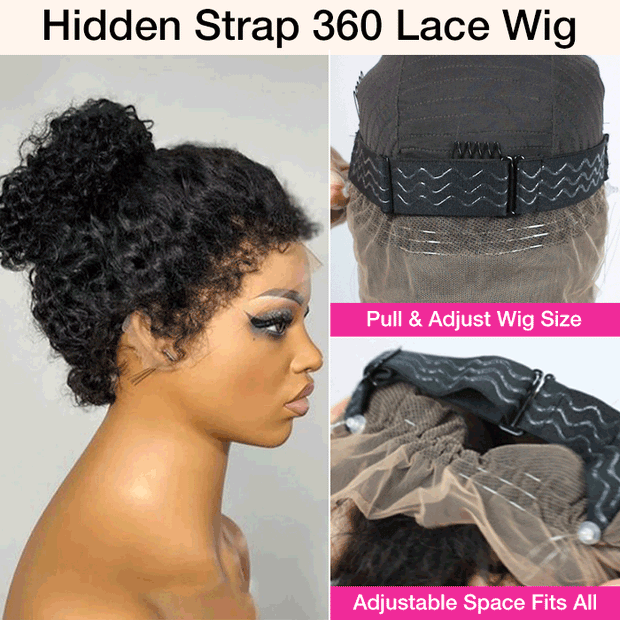 4C Curly Edges Lace Frontal Wig Invisible HD Lace Curly Human Hair Wig With Natural Baby Hairline