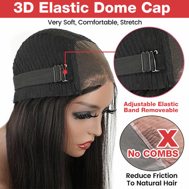 Wear & Go Pre-Cut 6x4 HD Lace Wig Water Wave Human Hair Wig with Breathable Cap  Easy to Install