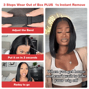 Straight Wear & Go Bob Wig Pre Cut HD Lace Closure Glueless Human Hair Wigs Beginner Friendly