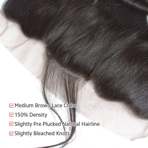 Brazilian Virgin Hair Body Wave 3 Bundles With 13x4 Ear to Ear Lace Frontal 10 Grade Unprocessed Virgin Hair