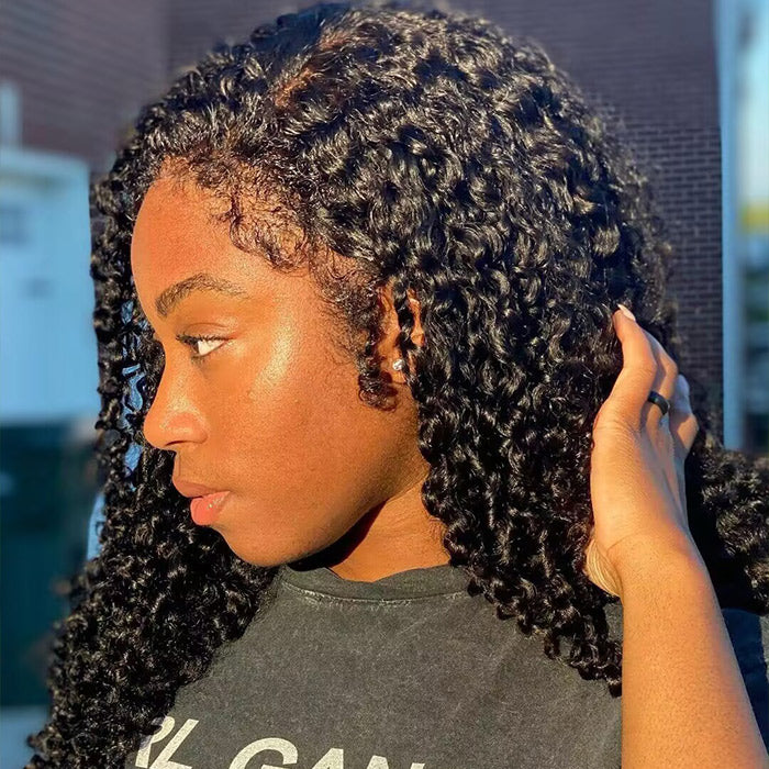 Glueless 4C Edge Hairline Kinky Curly Pre Cut Lace Wig 8x5/13x6 Curly Hair HD Lace Curly Edges Wig