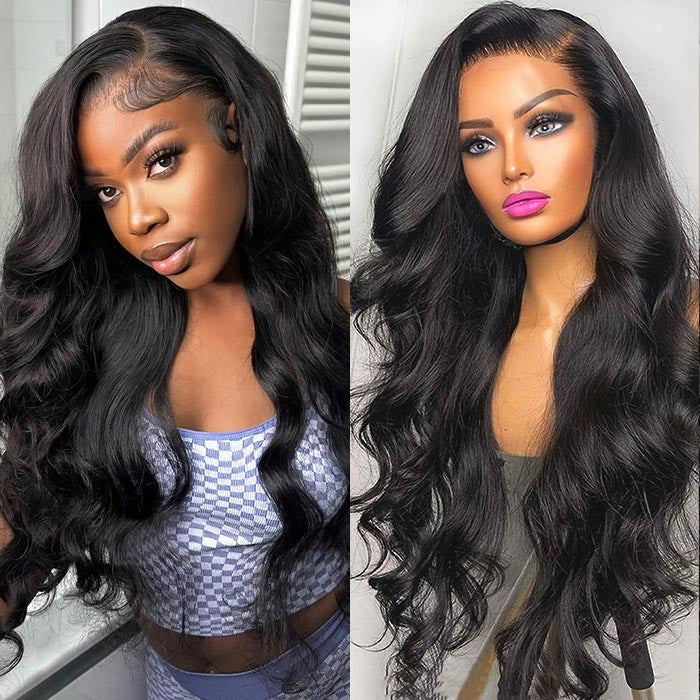 Upgraded 8X5 Pre-Cut HD Lace Body Wave Wig Wear & Go Straight Human Hair Glueless Wig with Breathable Cap Beginner Friendly