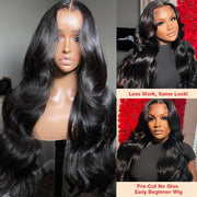 Upgraded 8x5 HD Lace Wig Pre Cut Lace Body Wave Quick & Easy Glueless Wig With Breathable Cap