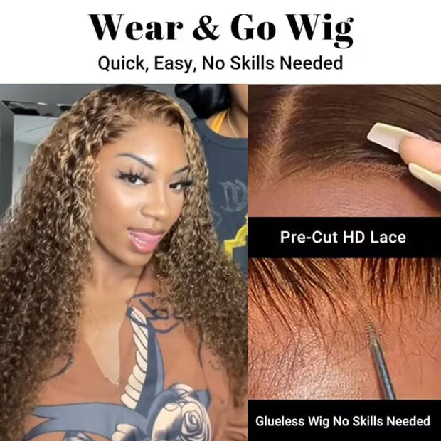 Two 220% Long Wigs|18 Inch 8X5 Pre Everything Curly Wig+22 Inch 8X5 Pre Cut Lace Highlight Deep Wave Wig