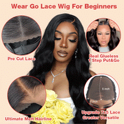 Upgraded 8x5 HD Lace Wig Pre Cut Lace Body Wave Quick & Easy Glueless Wig With Breathable Cap