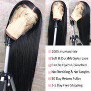 Invisible HD Lace Wigs Brazilian Straight Human Hair Lace Front Wigs 150%-220% Density