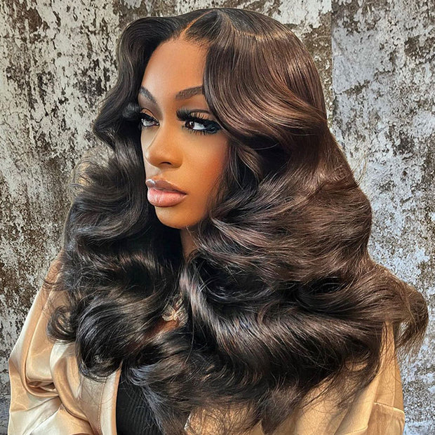 5x5/13x4 HD Lace Wig Body Wave Skin Melt Lace Human Hair Wigs with Adjustable Strap