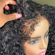 Pull & Go 4C Edges Curly Lace Frontal Wig Invisible HD Lace Human Hair Wig With Curly Natural Baby Hairline