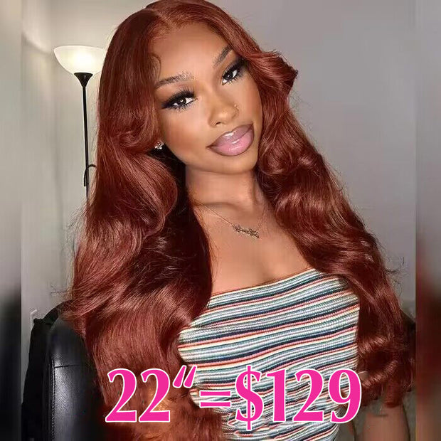 (FLASH SALE) 22 Inch=$129 Wear Go 8x5 HD Lace Reddish Brown Body Wave Wig