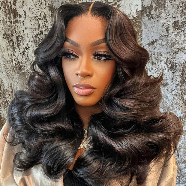 5x5/13x4 HD Lace Wig Body Wave Skin Melt Lace Human Hair Wigs with Adjustable Strap