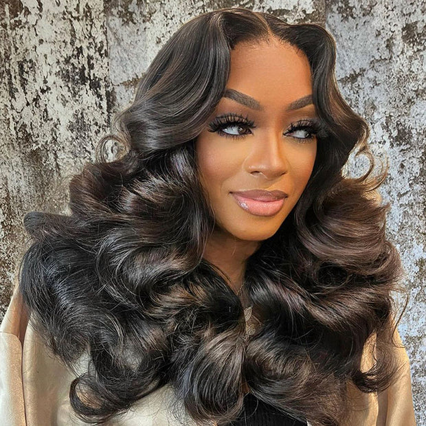 5x5/13x4 HD Lace Wig Body Wave Skin Melt Lace Human Hair Wigs with Adjustable Strap