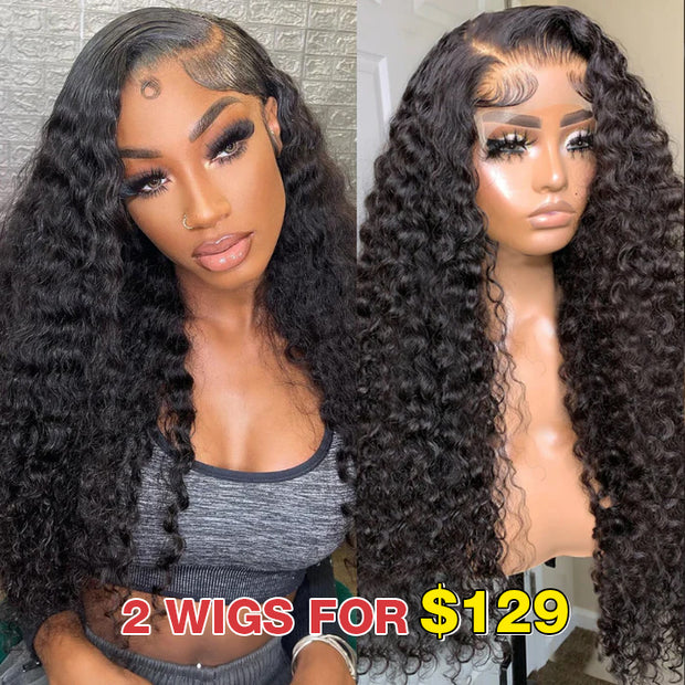 BOGO SALE|Deep Wave 13X6 Lace Front Wig Human Hair Wigs Pre Plucked With Baby Hair