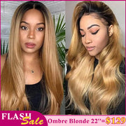 Flash Sale-1B/27 Ombre Color Wig 13x4/4x4 HD Lace Frontal Wig Human Hair 180% Density