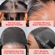 Upgrade 7X5 Pre-Cut Lace Wig Wear & Go 13X4 Straight Lace Front Human Hair Wig with Breathable Cap Beginner Friendly