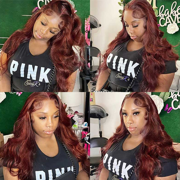 Clearance Sale|22''=$149 Glueless Pre Cut 8x5 Parting Max HD Lace Reddish Brown Body Wave Wig|Black Friday Sale