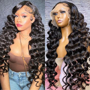 (Super Deal) Long 30inch 34inch Pre Bleached 13x4 HD Lace Frontal Wigs Pre-plucked Human Hair Wig 220% Density