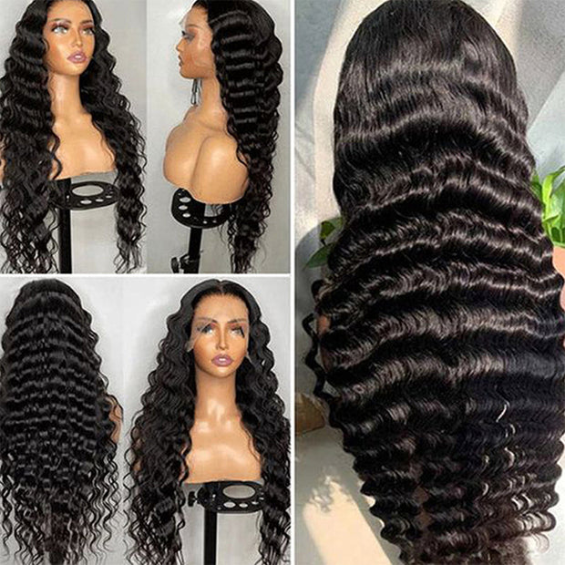 Long Hair HD Lace Wig 22-36inch Loose Deep Wave Human Hair Wigs With Pre-Plucked Hairline