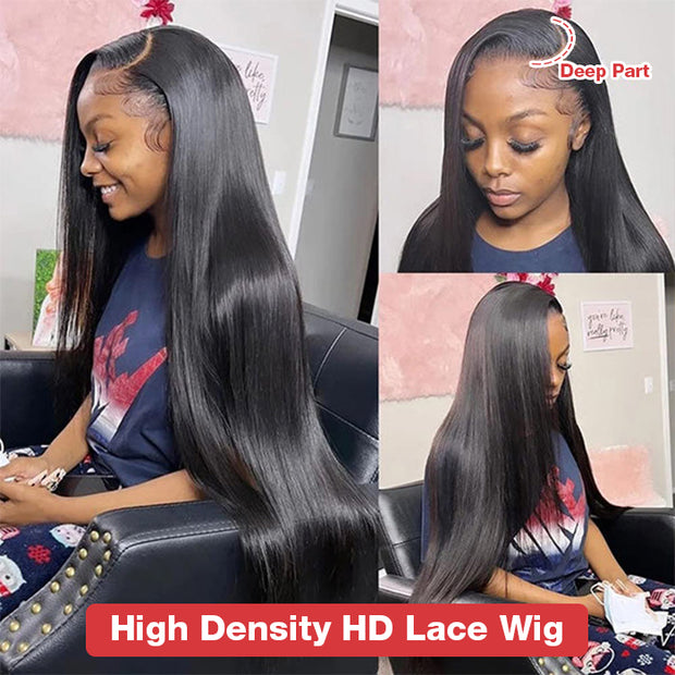 Long Wig 22-36inch Straight Human Hair Wig 13*4 /13*6 Skin Melt Invisible HD Lace Frontal Wig