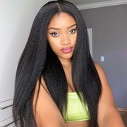 4C Edge Hairline丨Kinky Straight Hair 13x4 HD Lace Front Wig with Curly Edges Baby Hair Wigs