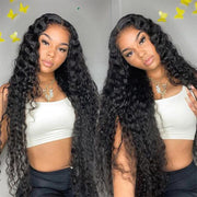 Long Lace Front Wig 22-36inch Deep Wave HD Lace Human Hair Wigs For Women