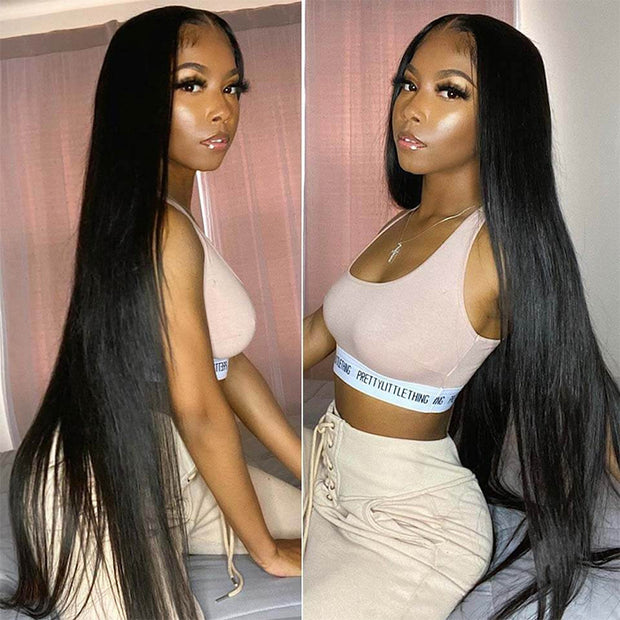 Long Wig 20-34 inch Straight Human Hair Wig 13*4 /13*6 Skin Melt Invisible HD Lace Frontal Wig