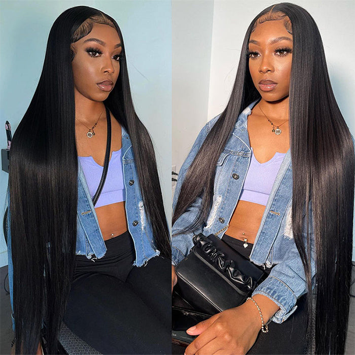 Long Wig 20-34 inch Straight Human Hair Wig 13*4 /13*6 Skin Melt Invisible HD Lace Frontal Wig