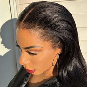 Kinky Edge Hairline丨Kinky Straight Hair 13x4 HD Lace Front Wig with Curly Edges Baby Hair Wigs