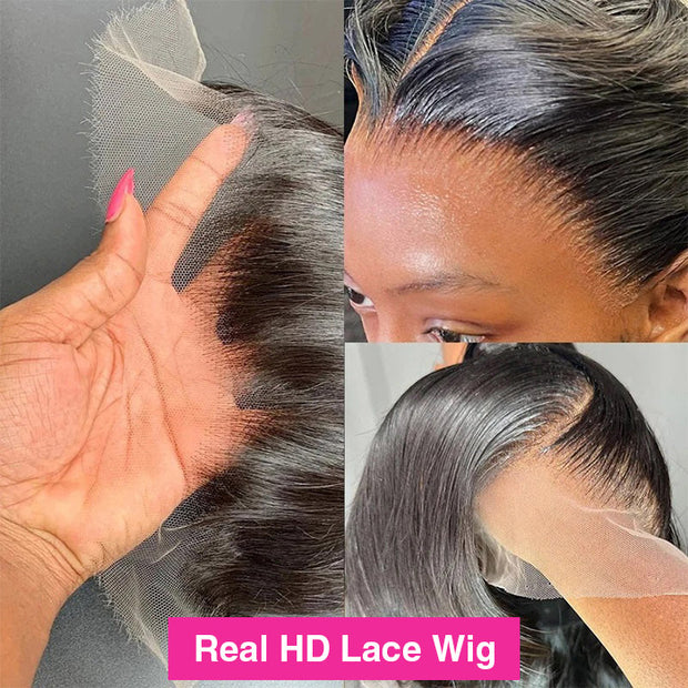(Super Deal) Long 30inch 34inch Pre Bleached 13x4 HD Lace Frontal Wigs Pre-plucked Human Hair Wig 220% Density