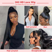 360 Lace Frontal Wigs Pre Plucked Brazilian straight Remy Human Hair Wigs For Women